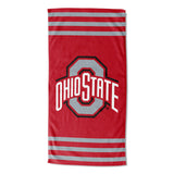 Northwest NCAA Ohio State Buckeyes Unisex-Adult Beach Towel, 30" x 60", Stripes