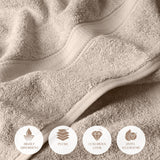 SUPERIOR Egyptian Cotton Ultra Plush & Absorbent, 6 Piece Set, Stone