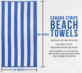 Utopia Towels [4 Pack Cabana Stripe Beach Towel, (30x60 Inches) Oversized 100% Ringspun Cotton Pool Towels, Highly Absorbent Bath Towels for Bathroom