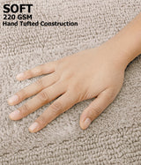 COTTON CRAFT 2 Pack Reversible Bath Mat - Soft Plush Bath Rug -17x24- Linen