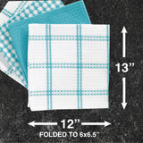 T-fal Premium Waffle Dish Cloths: Highly Absorbent, Super Soft - 100% Cotton, 12"x13" Flat Waffle Dish Cloth for Cleaning & Drying, (4-Pack), Breeze