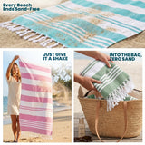 Utopia Towels - 4 Pack Turkish Beach Towel (40 x 72 Inches) - 100% Cotton Big Beach Towels Oversized - No Sand, Lightweight & Quick Dry - Prewashed for Soft Feel (Cool Grey, Aqua, Pink, Sea Foam)