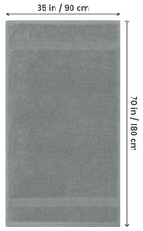 Utopia Towels Luxurious Jumbo Bath Sheet 2 Piece, 600 GSM, 35 by 70 Inches, 100% Ring Spun Cotton, Highly Absorbent and Quick Dry Extra Large Bath Towel, Super Soft Towel, Cool Grey