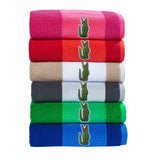 Lacoste Match Bath Towel, Cotton, Striped