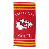 Northwest NFL Kansas City Chiefs Unisex-Adult Beach Towel, 30" x 60", Stripes