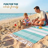 Utopia Towels - 4 Pack Turkish Beach Towel (40 x 72 Inches) - 100% Cotton Big Beach Towels Oversized - No Sand, Lightweight & Quick Dry - Prewashed for Soft Feel (Cool Grey, Aqua, Pink, Sea Foam)