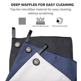 Magnetic Golf Towel for Golf Bags - Microfiber Golf Towels for Men & Women - Waffle Golf Bag Towel with Magnet (Gray)