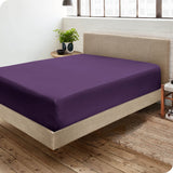 Fitted Bottom Sheet Queen Size - Premium 1800 Microfiber - Ultra-Soft Hotel Luxury - Deep Pocket - Durable and Long Lasting - Queen Fitted Sheet (Queen, Plum)