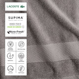 Lacoste Heritage Supima Cotton Bath Towel, Aloe, 30" x 54"