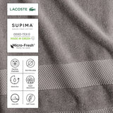 Lacoste Heritage Supima Cotton Hand Towel, Formula One, 16" x 30"