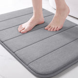 Yimobra Memory Foam Bath Mat, Super Soft Absorbent Bathroom Rug Non Slip, Quick Dry, Machine Washable Floor Carpet for Tub Shower, Home Decor Accessories, 24x17, Grey