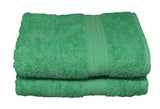 green bath towel
