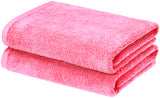 pink cotton bath towels