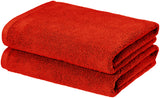 red bath towel