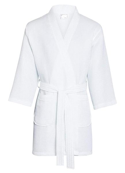 Goza Towels Women's Thight Length Kimono Waffle Spa Robe - Gozatowels