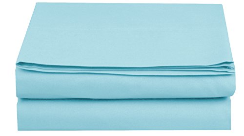 Luxury Flat Sheet on Amazon Elegant Comfort Wrinkle-Free 1500 Premier Hotel Quality 1-Piece Flat Sheet, King Size, Aqua