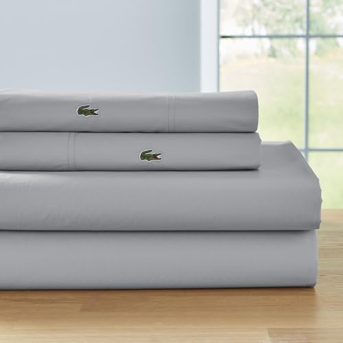 Lacoste 4-Piece Cooling Sheet Set, Light Grey, Full