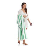Amazon Basics Quick Dry, Large, Absorbent, Soft Cabana Stripe Beach Towel - 2-Pack, 30 in x 60 in, Green
