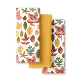 Martha Stewart Autumn Harvest Falling Leaves Kitchen Towel 3-Pack Set, 100% Cotton with Absorbent Terrycloth, Decorative