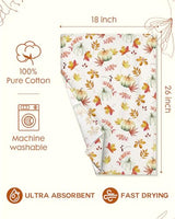 Miss Adola 150GSM Flour Sack Kitchen Towels Set of 2, Pumpkin Leaf