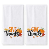 FUTBU Thanksgiving Hand Towels Cotton Embroidered Sets of 2 - Thanksgiving Turkey Kitchen Towels Bathroom - Dish Towels 