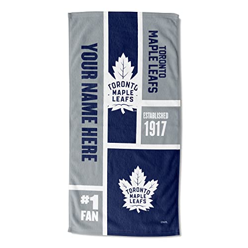 Northwest NHL Toronto Maple Leafs Personalized Beach Towel, 30" x 60", Colorblock