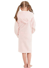 Umeyda Girls' Bathrobe, Plush Pool Cover up Hooded Fleece Robe Bathrobe for Toddler Little & Big Girls, Pink, US 3T, CN 100