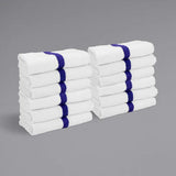 Towels N More 24x48 Soft Poolside Towels 60 Large Super Absorbent Pool Towel Blue Center Stripe Home Spa Gym Hotel Motel Rental House 100% Cotton Bath Towels
