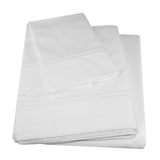 Sferra Grande Hotel Sheets - King, White/White, Italian Woven Cotton Percale Fabric Hotel Style Bedding, Double Row Satin Stitch Embroidery On Sheets & Pillowcases