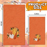 JarThenaAMCS 3Pcs Fall Hand Towels for Bathroom, Embroidered Pumpkin