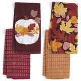 Ritz Harvest Cotton Kitchen Towel Set, Painted Leaves, 16x26 in, 4pc