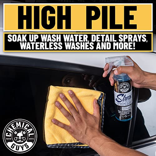 Chemical Guys MIC_506_03 Professional Grade Premium Microfiber Towels, Gold (16 Inch x 16 Inch) (Pack of 3) - Safe for Car Wash, Home Cleaning & Pet Drying Cloths