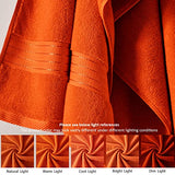 COZYART Luxury Bath Towel Set 6 Pcs, Burnt Orange 100% Turkish Cotton