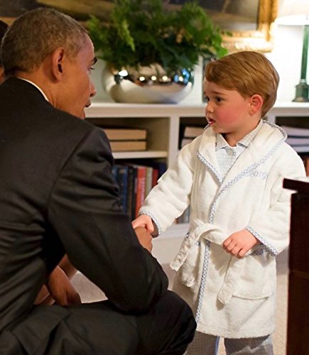 MAURA Prince George Style Bathrobe. Luxury Hooded Bathrobe White and Blue Checkered Binding Turkish Terry Bath Towel Cute and Cuddly. Super Soft and Absorbent.