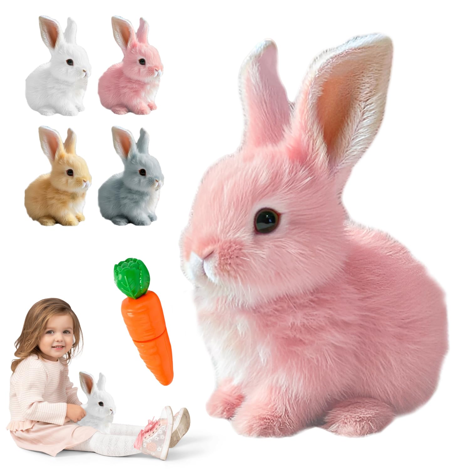 Google Large Rabbit Toy Crymoy Easter My Realistic Bunny Toy, 2025 New Interactive Bunny Reali ...