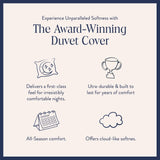 Brooklinen Luxury Sateen Duvet Cover - 100% Cotton, Twin/Twin XL Size in Abyss Blue with Extra-Long Corner Ties and Button Closure - Best Twin/Twin XL Duvet Covers