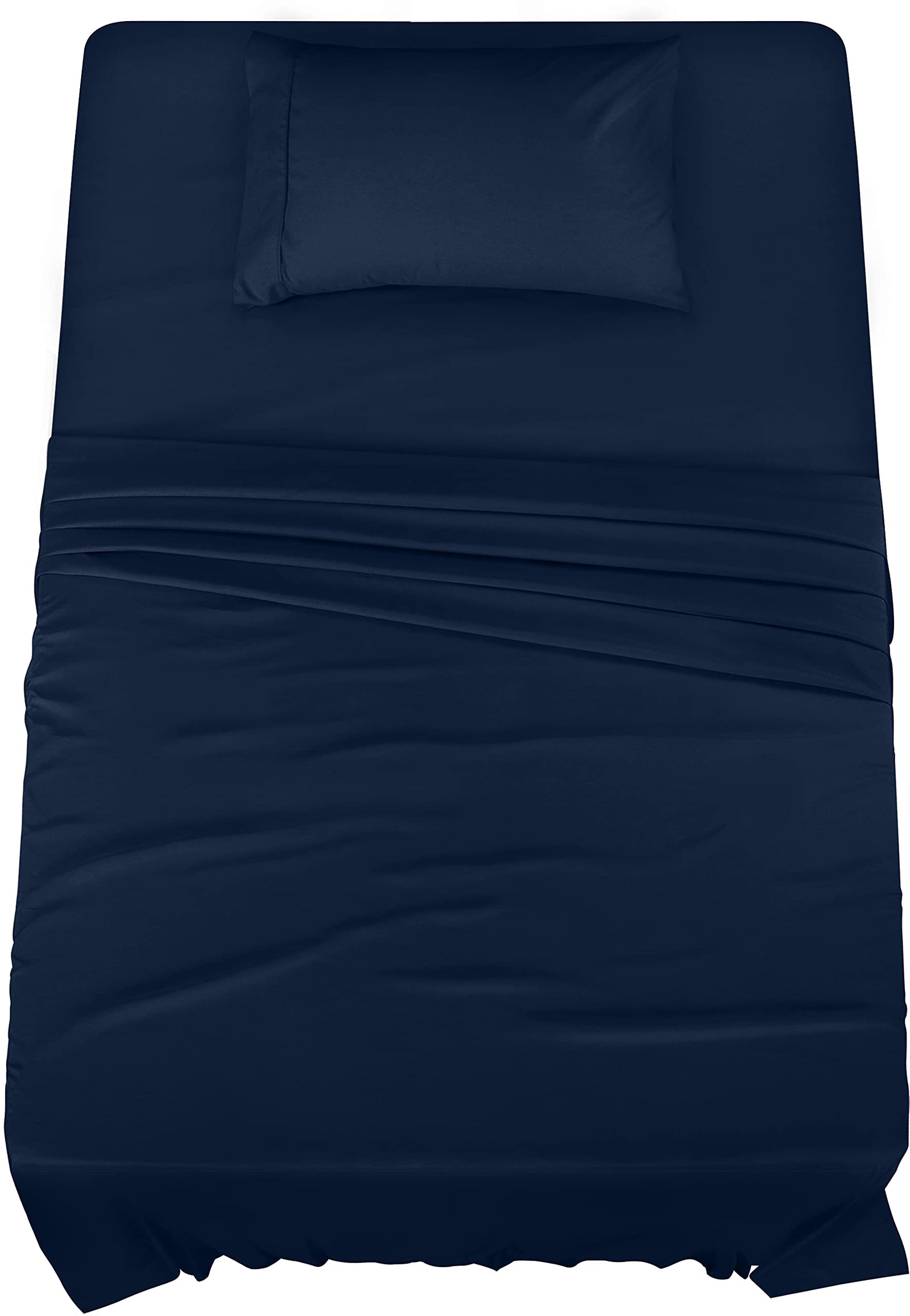 Navy Twin Fitted Sheet Sfoothome Twin Fitted Sheet 2-Pack 14