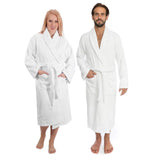 Classic Turkish Towels CTT - Luxury 100% Turkish Cotton Terry Cloth Bath Robe for Women & Men, 400 GSM Soft & Plush Long Robe