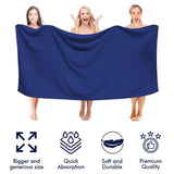 SALBAKOS - Turkish Bath Sheet - Luxury & Quick Dry Bath Sheet Made with 100% Turkish Cotton, Absorbent & Ultra Comfy Sheets for Hotels & Spa | 40"x80" (Navy)