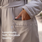 Cariloha Spa Robe - Luxurious, Plush Bamboo Viscose - Coastal Gray - L/XL