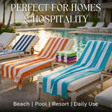 BolBom*S Beach Towels 6 Pack Large 30x60-100% Cotton Beach & Pool Towels Bulk Cabana Stripe - Quick Dry Bath Towel Set for Swim, Beach Essentials, Bathroom, Hot Tub, Yoga, Hotel & Airbnb Guests