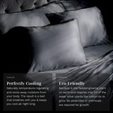 LUXOME Luxury Sheet Set | 100% Rayon (Viscose) from Bamboo | Queen Size - Charcoal | Deep Pockets | 4-Piece Set (Fitted, Flat, 2 Pillowcases)