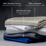 LUXOME Luxury Sheet Set | 100% Rayon (Viscose) from Bamboo | Queen Size - Charcoal | Deep Pockets | 4-Piece Set (Fitted, Flat, 2 Pillowcases)