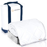 Aricove Cooling Weighted Blanket for Adults, 15 lbs, Full/Queen Size Weighted Blanket, 60x80 inches, Silky Soft Bamboo Viscose, Machine Washable, White