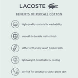Lacoste 100% Cotton Percale Pillowcase Pair, Solid, Iced Pink, Standard