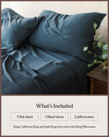 Cozy Earth Luxury Bed Sheet Set - 100% Viscose from Bamboo Fabric, Ultra-Soft & Breathable, Fits Regular & Deep Pocket Mattresses up to 20" - 4 Pieces King Sheet Set Pacific Blue