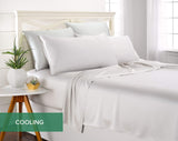 King Sheets by Pure Bamboo, Genuine 100% Organic Viscose Derived from Bamboo Bed Sheet Set, Soft & Cooling, Double Stitching, 2 Year Quality Promise (King, White)