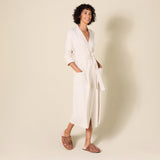 Amazon Essentials Women's Lightweight Waffle Full-Length Bath Robe (Available in Plus Size), Beige, Large