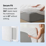 Bedsure Queen Mattress Protector, Quilted Waterproof Mattress Protector with Deep Pocket up to 22 Inches, Soft Breathable Noiseless Bed Pad Topper, Queen Bed Cover for Home, Bedroom, Hotel – White