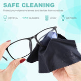 SmoTecQ 12 Pack Assorted Colors Microfiber Cleaning Cloths - Cleans Lenses, Glasses, Screens, Cameras, iPad, iPhone, Eyeglasses, Cell Phone, LCD TV Screens and More (6X7)